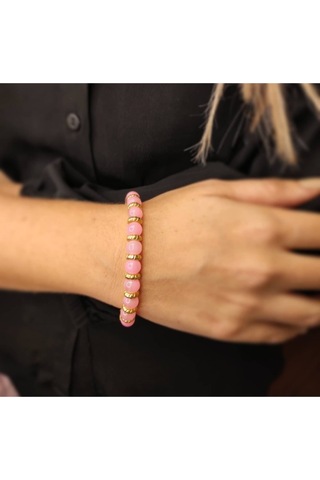 Oriental Kuyumculuk Jewellery Pembe Taşlı Bileklik Altın