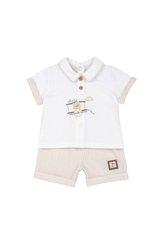 Chicco Erkek Bebek Kısa Kollu Tişört Ve Şort Takımı 09101469000000 000061 Bej