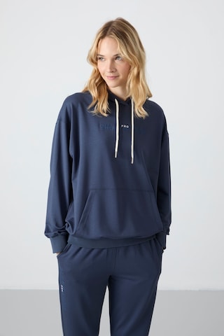 Tommy Life Petrol Kapüşonlu Kanguru Cep Oversize Lastik Paça Kadın Eşofman Takımı - 95288 Petrol