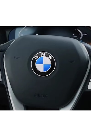 Bmw Mavi Logo Araba Direksiyon Amblem Etiket 45 Mm 4,5 Cm 1 Adet Siyah