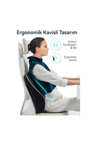 Tcherchi Ergonomik Bel Desteği Minderi, Araba Koltuğu İçin Hafızalı Köpük Sırt Desteği, Anti-statik Kılıflı Sırtlık Ofis Oyun Koltuğu