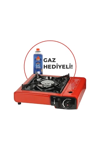 Tekli Portatif Çantalı Kamp Ocağı Stop Emniyetli Kırmızı