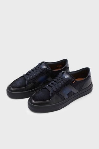 Santoni Süet Deri Sneaker Ayakkabı Erkek Ayakkabı Mbgt22221ocntgeuu60 Lacivert