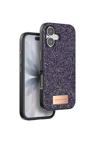 Sptmgldı Onegif Apple Apple iPhone Uyumlu  17 Bright Simli Kapak - Derin Mor