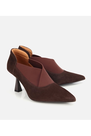 Hotiç Kadın Süet Deri Kahverengi Streç Detaylı İnce Topuklu Stiletto 01ayh315480a480 01ayh315480a480 Kahverengi