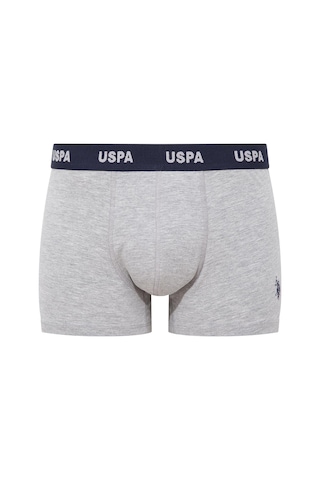 U.S. Polo Assn. Erkek Gri Melanj-Bordo-Baskılı 3 Lü Boxer-Gri Melanj-Bordo-Baskılı Gri Melanj - Bordo