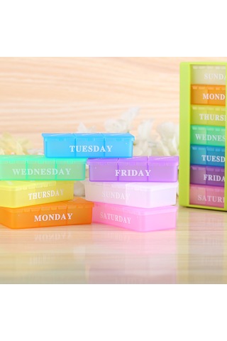 Geekyou Turuncu 21 Izgara Haftalık İlaç Kutusu - Gıda Seviyesi Pp, Şeffaf Kapak, Kolay Erişim Ve Taşıma Turuncu