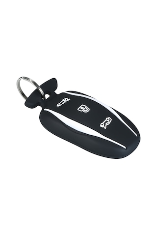 Suofeng Tesla Model 3/s Anahtar Kılıfı Silikon Materyal Siyah, Tam Uyumlu, Butonları Koruyucu, Metal Kanca İle Taşınabilir