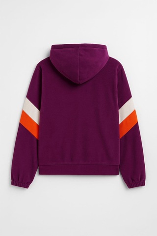 Markapia Kadın Fermuarlı Kapüşonlu Cepli Polar Sweatshirt Mor