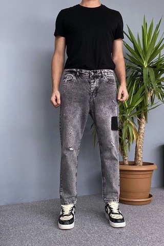 Yırtık Detaylı Antrasit Kot Pantolon Antrasit