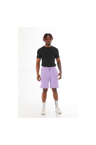 Penyebizden Erkek Regular Fit Duble Paça %100 Pamuklu Şort-lila