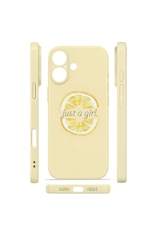 Apple iPhone Uyumlu 17 Vorian İnce Kamera Korumalı Mika Kılıf Just A Girl Lemon Just A Girl Lemon Mika