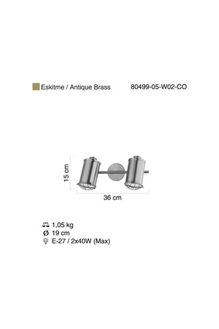 Bormıda 2 Lı Antik Lak Aplık 2xe27 Çok Renkli