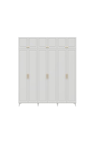Guneystore Milas Gold 6 Kapaklı %100 Mdf Ayaklı Yüklüklü Gardırop