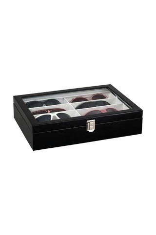 Chavin 8 Li Siyah Deri Ahşap Gözlük Kutusu St8-5