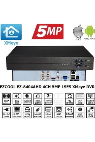 Ezcool Ez-8404ahd 4kanal 5mp 1ses 1hdd Xmeye Xvr Kayıt Cihazı