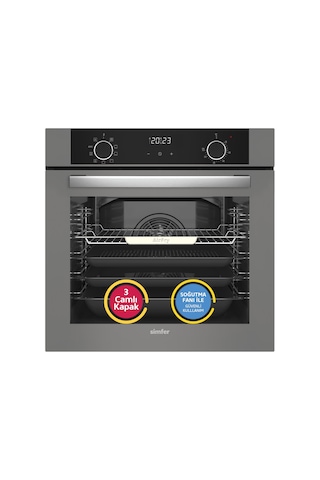 Simfer 8217 10 Fonksiyon Airfry Gri Cam Ankastre Fırın Dijital