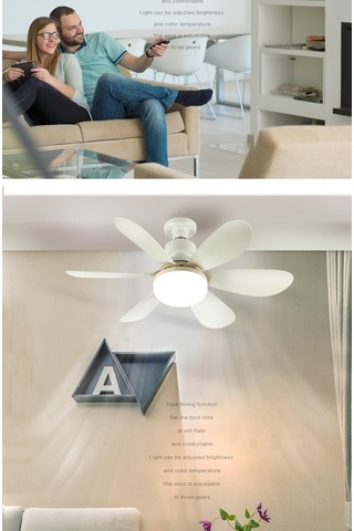 Altı Kanatlı Fan Işığı Yatak Odası Oturma Odası Işıklı Tavan Fanı Diğer