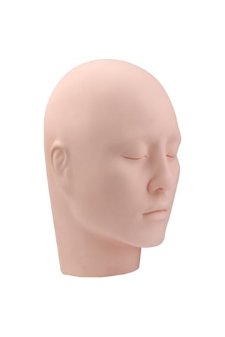Lebıhmurah Wg470 Yumuşak Silikon Eğitim Manken Kafası Uygulama Kozmetoloji Mankeni Bebek Kirpik Yüz Dudak Makyaj Masaj Dövme