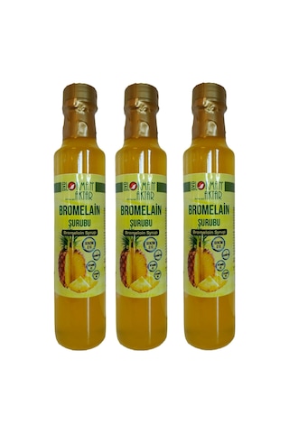 Bromelain Şurubu, Katkısız, Doğal, 250ml 3 Adet, Dvd Lokman Aktar