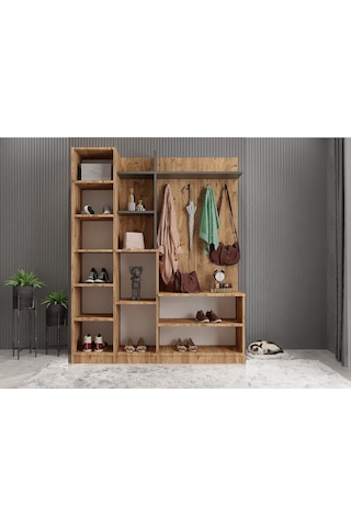 Çizgi Portmanto Vestiyer Çam Füme-180 cm