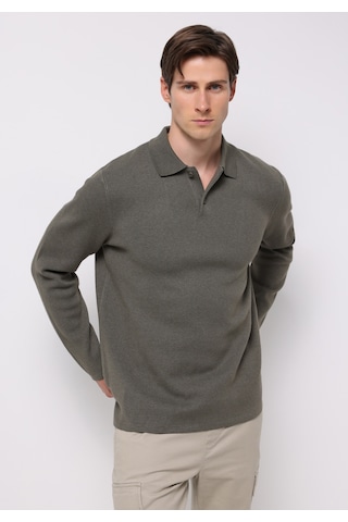 Colin's Colins Regular Fit Polo Yaka Jakarlı Erkek Yeşil Kazak Cl1076234 Q1.v2 Kha Haki