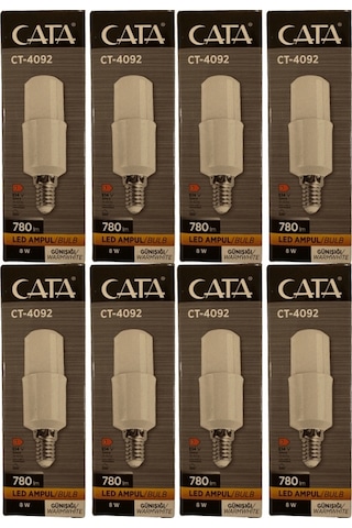 Cata Ct-4092 8w 3200k Günışığı E14 Duylu Led Ampul 8 Adet