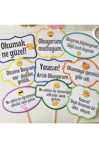 Okuma Bayramı Konuşma Balonu 14 Adet Karışık