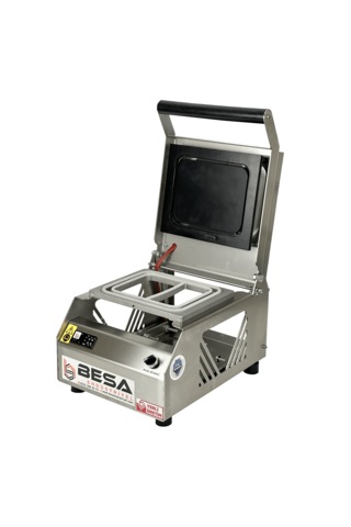 Besa Paslanmaz İki Bölmeli Tabak Kapatma Makinesi Inox