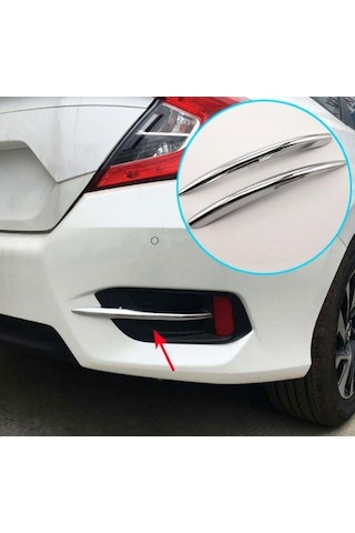 Honda Civic Fc5 2016-2020 Reflektör Çıtası Krom 2 Prç. P.çelik