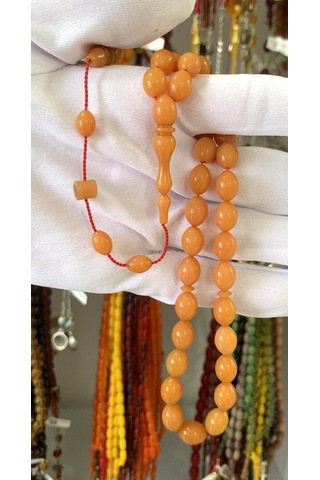 Krem Beyzi Model Sıkma Kehribar Tesbih