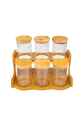 Bambum Loca - 6 Parça 2 Katlı Baharatlık Seti Bambu