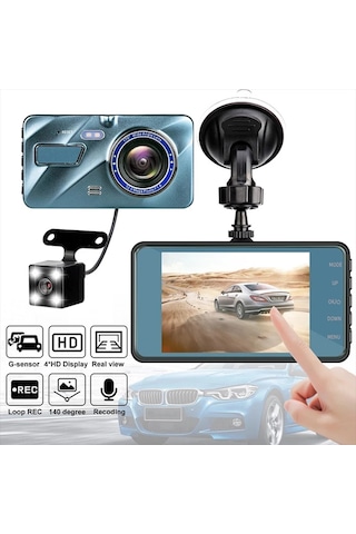 Çift Kameralı Araç Kamerası - Full Hd 1296p, 4.0'' Ekran