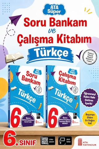 6. Sınıf Ata Süper Türkçe Soru Bankam + Çalışma Kitabım Seti
