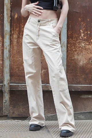 Madmext Bej Straight Fit Kargo Pantolon Mg1601-bej Bej