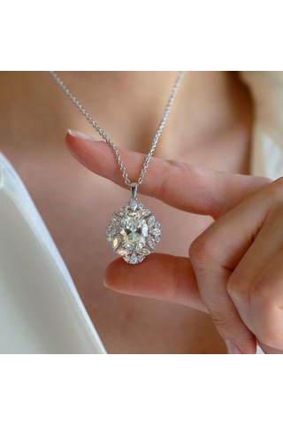 Okyanusun Kalbi Prenses Sky Diamond Gümüş Kolye Gümüş