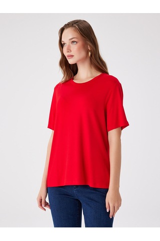 Faik Sönmez Yuvarlak Yaka Kısa Kol T-shirt W27tsh002 Bw27tsh00241 Kırmızı