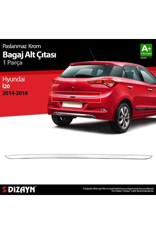 Hyundai İ20 Krom Bagaj Alt Çıtası 2014-2018