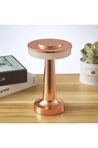 Şarjlı Dokunmatik Led Masa Lambası Metal Taşınabilir Gece Işığı Ev, Kafe, Restoran İçin Metalik
