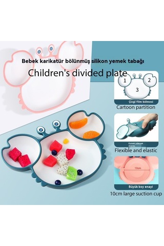 Jian Fan Silikon Eğitim Sofra Bebek Yenyememek İçin Tabağıbebekçocuk Sofra Vantuz Eki Gıda Kase İçmeme Anne Ve Bebek Malzemeleri Pembe Pembe