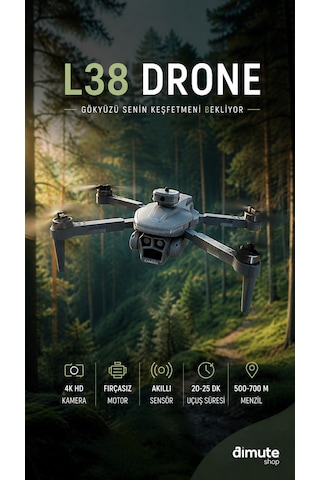 L38 Drone 4k Hd Kameralı Fırçasız Motorlu Akıllı Sensörlü 500-700 M Menzil