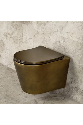 Lena Asma Klozet Kapak Dahil Mat Bronz Et-h201br Bronz
