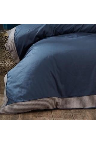Nazik Saten Nevresim Takımı Çift Kişilik Amanda İndigo