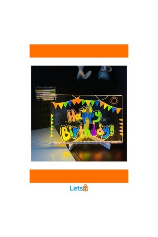 Led Aydınlatmalı Tahta Yazı Ve Çizim 20x20 Cm Küçük Boy Çok Renkli