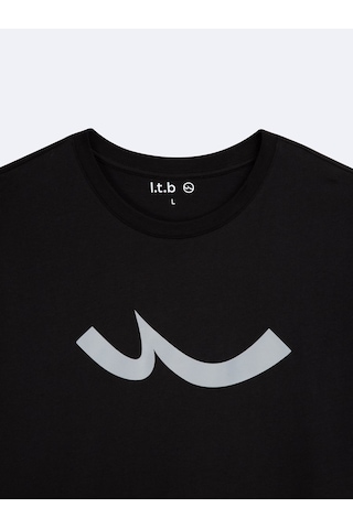 Logo Baskılı Siyah T-shırt Siyah