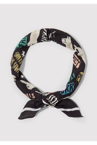 Mavi - Kedi Baskılı Bandana 1913765-900 Siyah