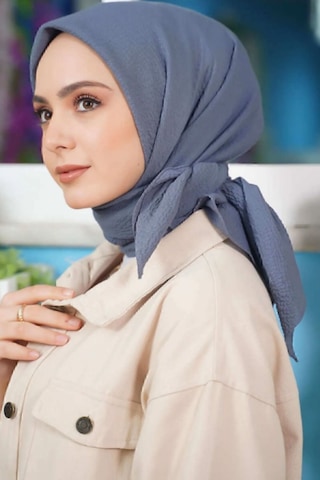 Melodi Scarf Kadın Tesettür Mio Caz Eşarp Hijab Gri Gri
