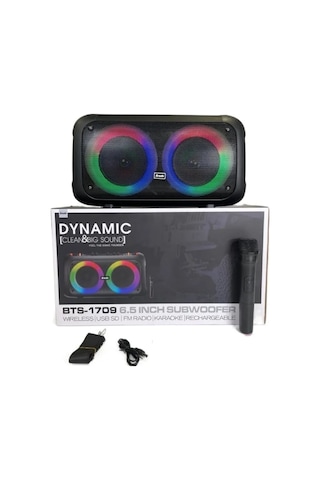 Led Işıklı Bluetooth Hoparlör Kablosuz Mikrofonlu Şarjlı Taşınabilir Speaker