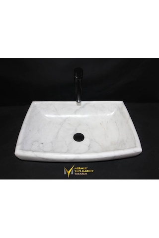 Muğla Kristal Beyaz Köşeli Dizayn Lavabo