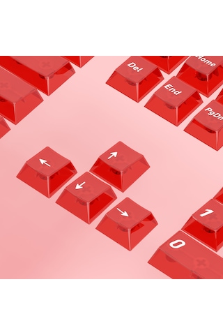 Mekanik Klavye Keycaps Rgb Şeffaf Gaming Pbt Tuş Takımı Kırmızı